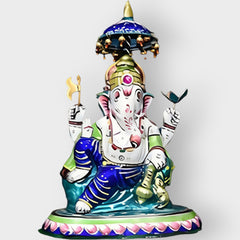 Banaras Gulabi Meenakari Craft Sitting Ganesha