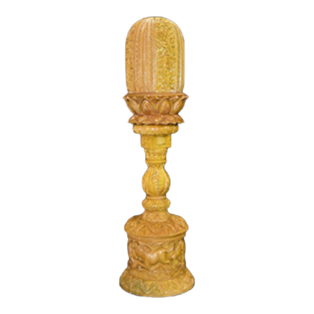 Banaras Wood Carving Handcarved Lotus Piller Showpiece