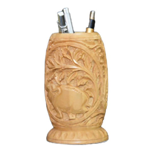Banaras Wood Carving Kunda Model Pen Stand