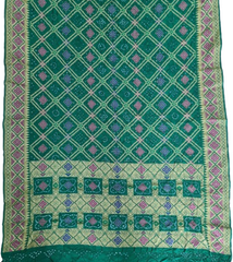Banarasi Dupion Green Silk Saree