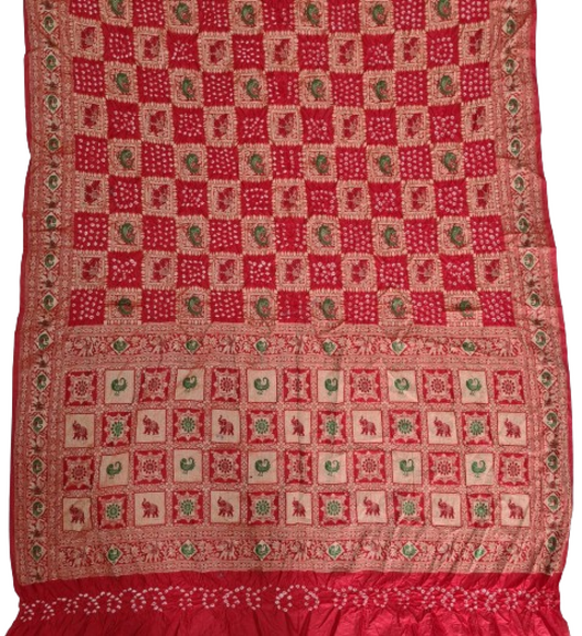 Banarasi Dupion Red Silk Saree