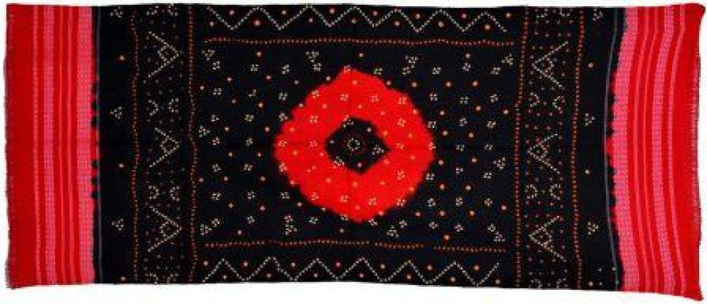 Bandhej Plain Marino Woolen Shawl