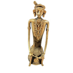 Bastar Handcrafted Male Metal Tribe holding a Knife