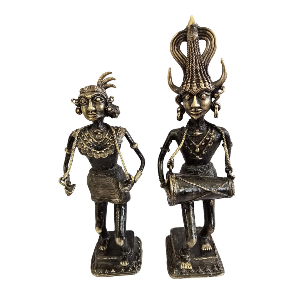 Bastar Metal Craft Pair Of Tribal People Style 9