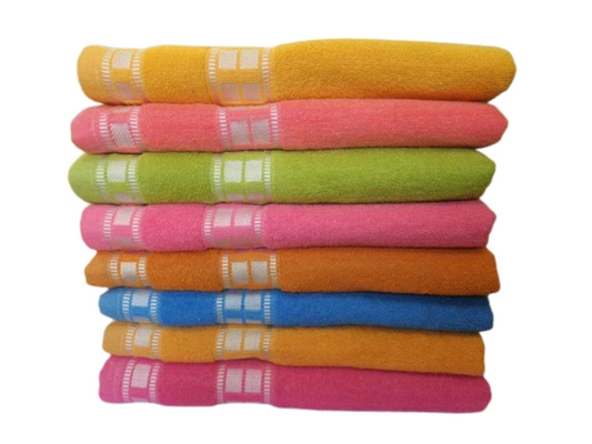 Bath Towel With Silver Border Set of 8
