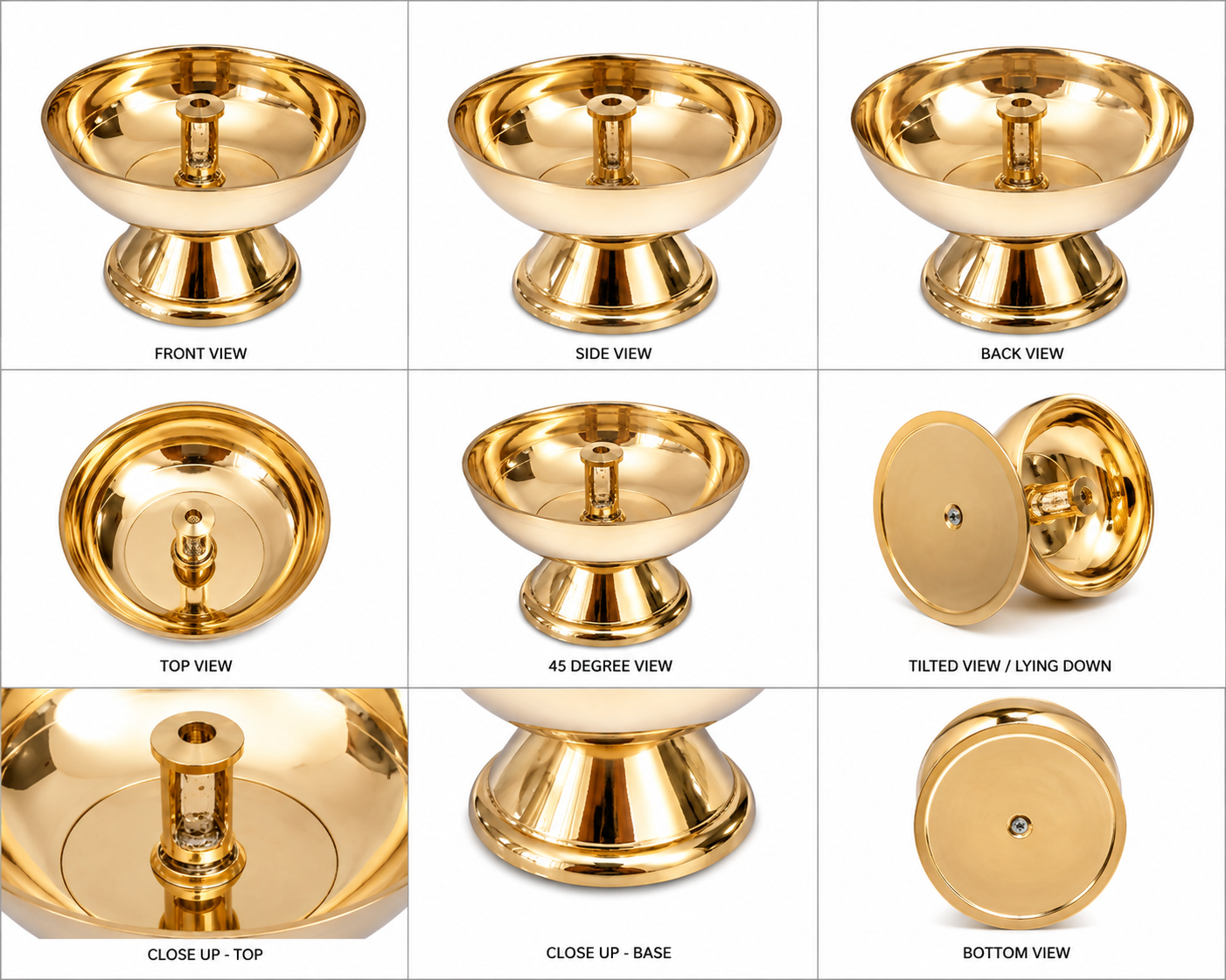 Beautiful Golden Brass Payali Jyoti set of 2 (Style 3 )