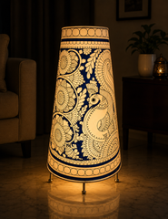 Andhra Pradesh Leather Puppetry Blue Colour Lamp Shade