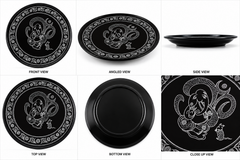 Handmade Eco-friendly Beautiful Black Pottery of Nizamabad Round Shaped Wall Hanging Of Lord Ganesha