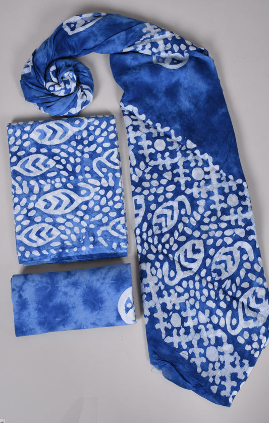 Beautiful Bagru Hand Block Printed Cotton Suit Material With Cotton Dupatta Style 15 - Gi Heritage