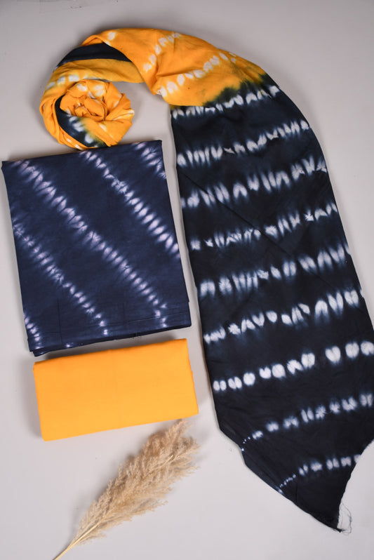 Beautiful Bagru Hand Block Printed Cotton Suit Material With Cotton Dupatta Style 29 - Gi Heritage