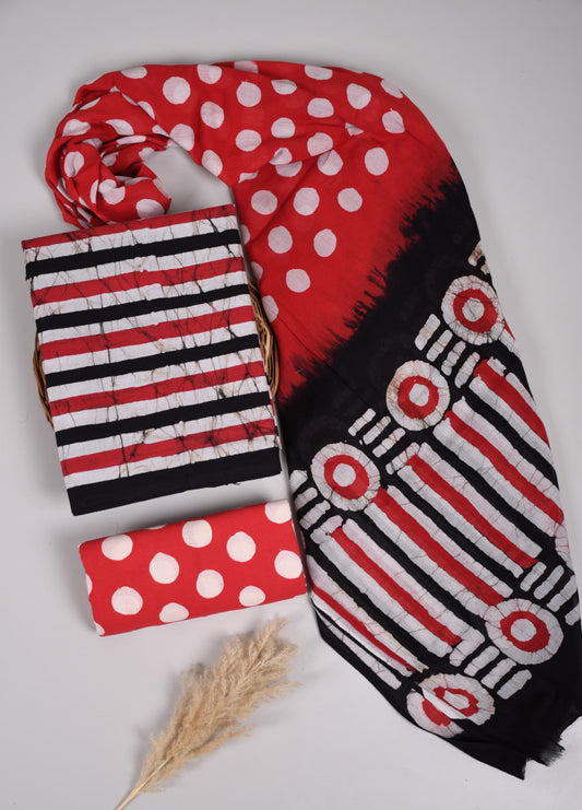 Beautiful Bagru Hand Block Printed Cotton Suit Material With Cotton Dupatta Style 45