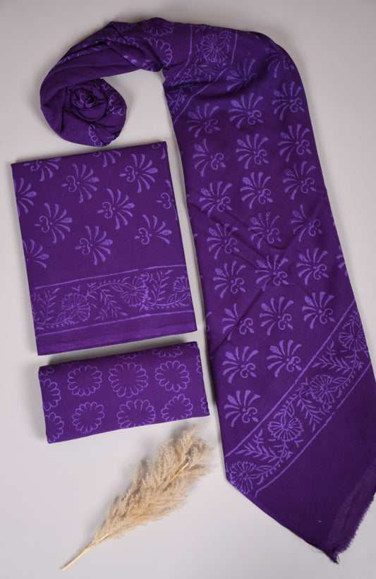 Beautiful Bagru Hand Block Printed Cotton Suit Material With Cotton Dupatta Style 48