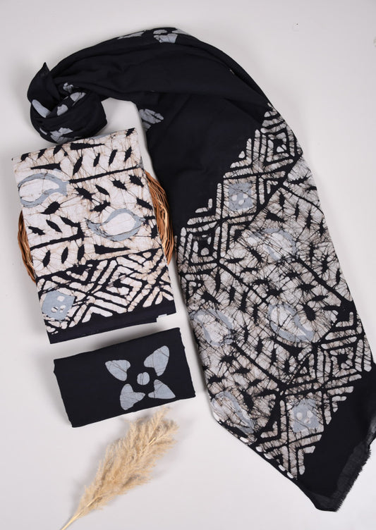 Beautiful Bagru Hand Block Printed Cotton Suit Material With Cotton Dupatta Style 6