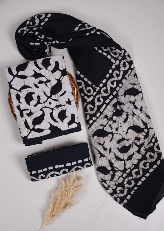 Beautiful Bagru Hand Block Printed Cotton Suit Material With Cotton Dupatta Style 65