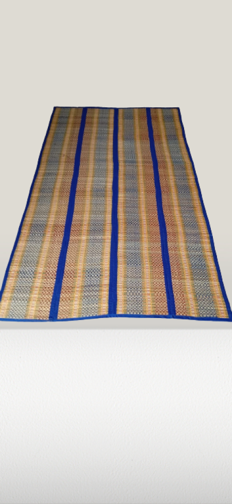 Beautiful Beige & Blue Madur Kathi Mat