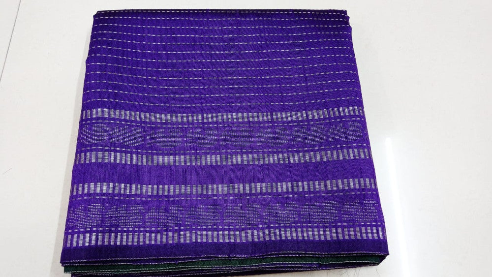 Beautiful Blue And Gree Champa Silk Saree