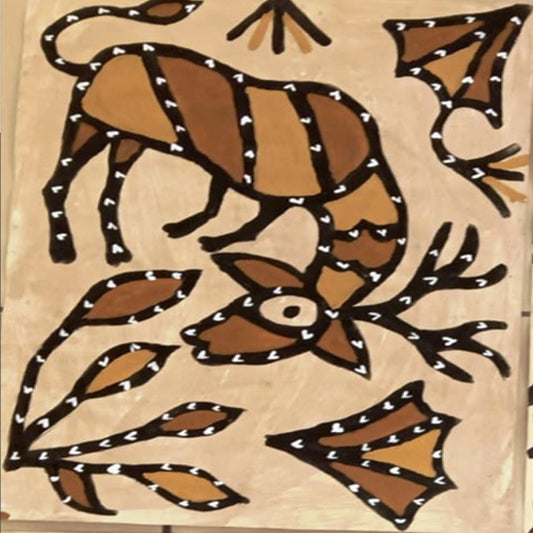 Beautiful Deer Khovar Painting