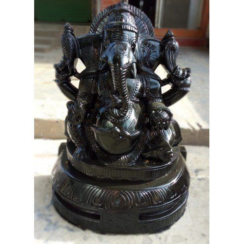 Beautiful Designer Artwork of Durgi Stone Carvings Bhagwan Ganesha in Statue for Home Decor