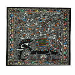Beautiful Elephant With Peacocks Painting