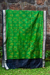 Beautiful Green & Navy Blue Sambalpuri Silk Saree