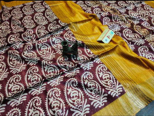 Beautiful Kosa Silk Saree Style 10