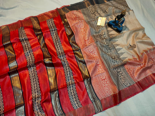 Beautiful Kosa Silk Saree Style 7