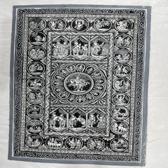 Beautiful Krishna Katha B&W Odisha Patchithra (19x13inch)