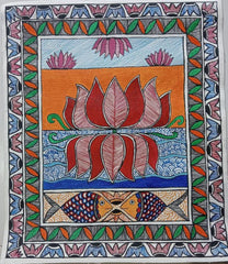 Beautiful Lotus And Fish Art