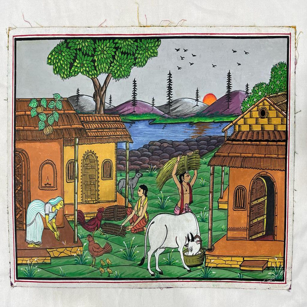 Beautiful Morning In Village Patchithra (10x12inch)