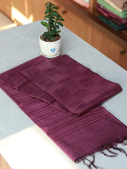 Beautiful Plain Magenta Kosa Silk Saree