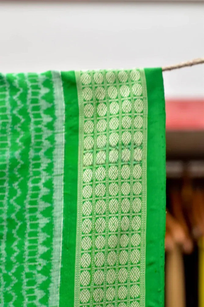 Beautiful Purple & Green Sambalpuri Silk Saree
