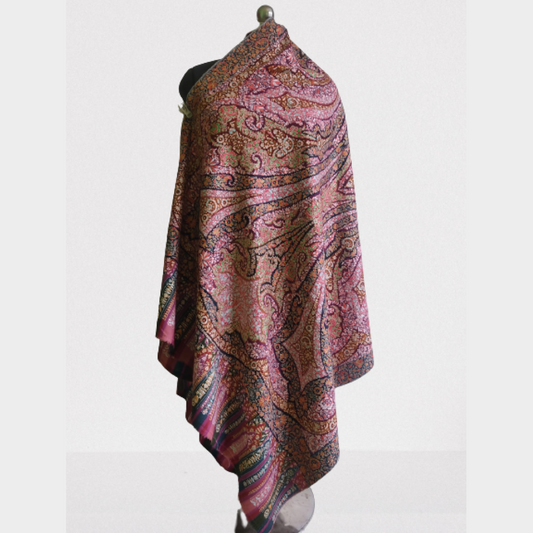Beautiful Purple & Pink Designer Kani Shawl