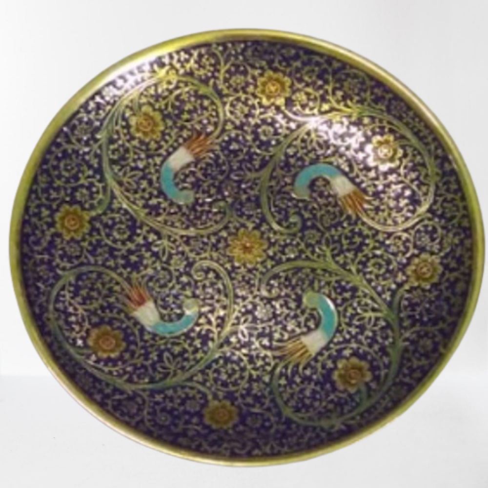 Beautiful Sapat Meena Work Blue Plate (5 Inch)