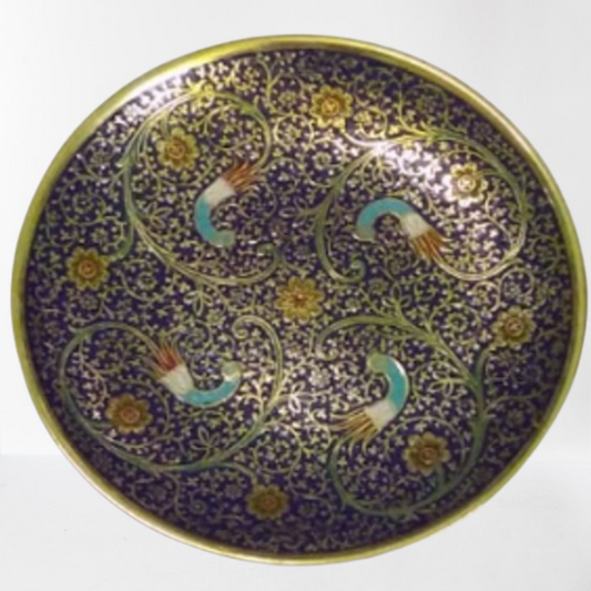 Beautiful Sapat Meena Work Blue Plate (5 Inch)