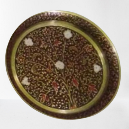 Beautiful Sapat Meena Work Maroon Plate (5 Inch)