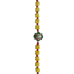 Beautiful Silver Gulabi meenakari Rakhi