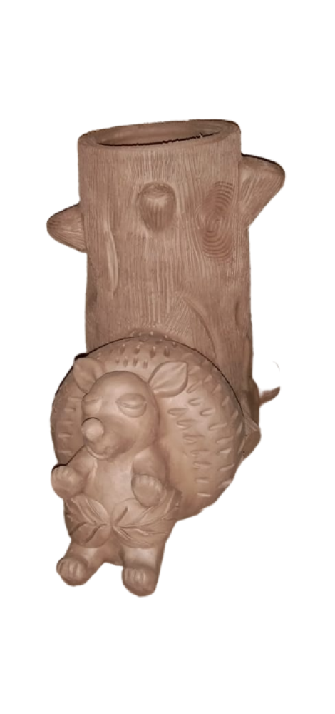 Beautiful Squirrel Flower Vase Pokaran Pottery