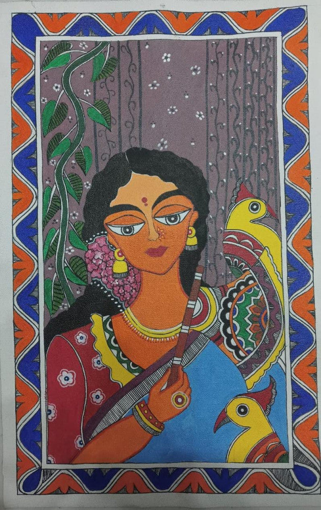 Beautiful Women Madhubani Art