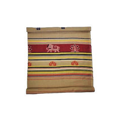 Beige Extra Weft Handwoven Single Bed Cover