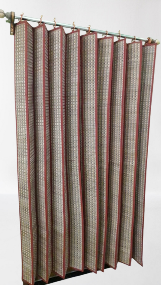 Beige With Maroon Curtain Runner Madur Kathi