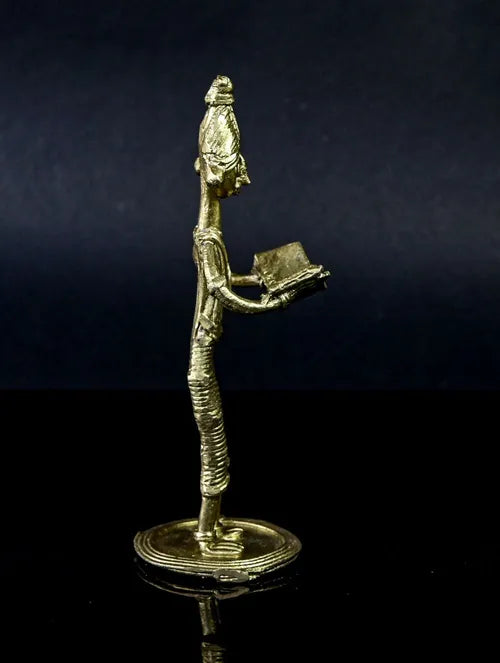 Bengal Dokra Adivasi Girl Reading Book