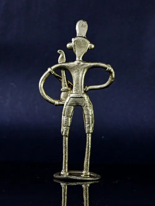 Bengal Dokra Adivasi Man Playing Banam