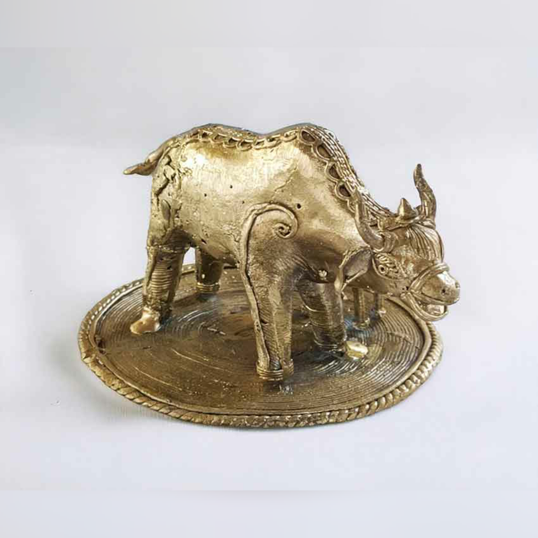 Bengal Dokra Brass Cow Family
