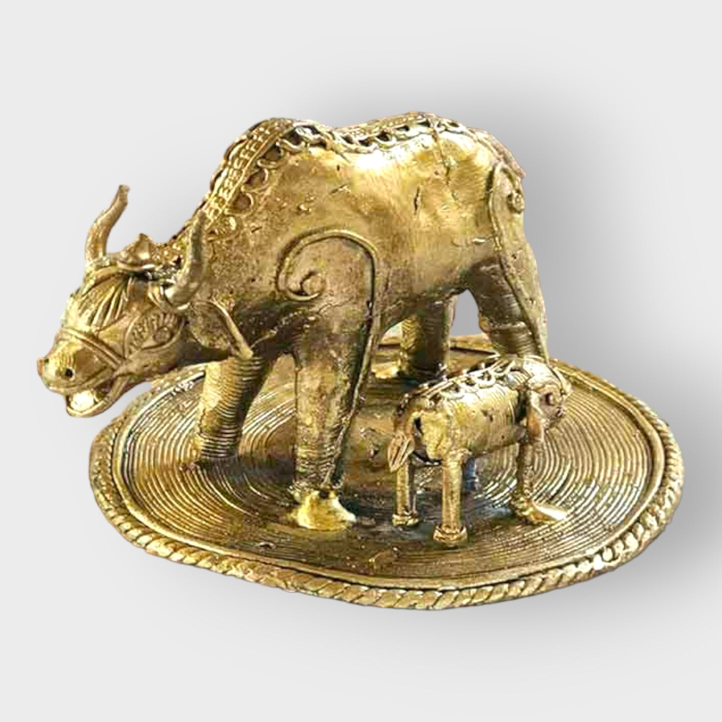 Bengal Dokra Brass Cow Family