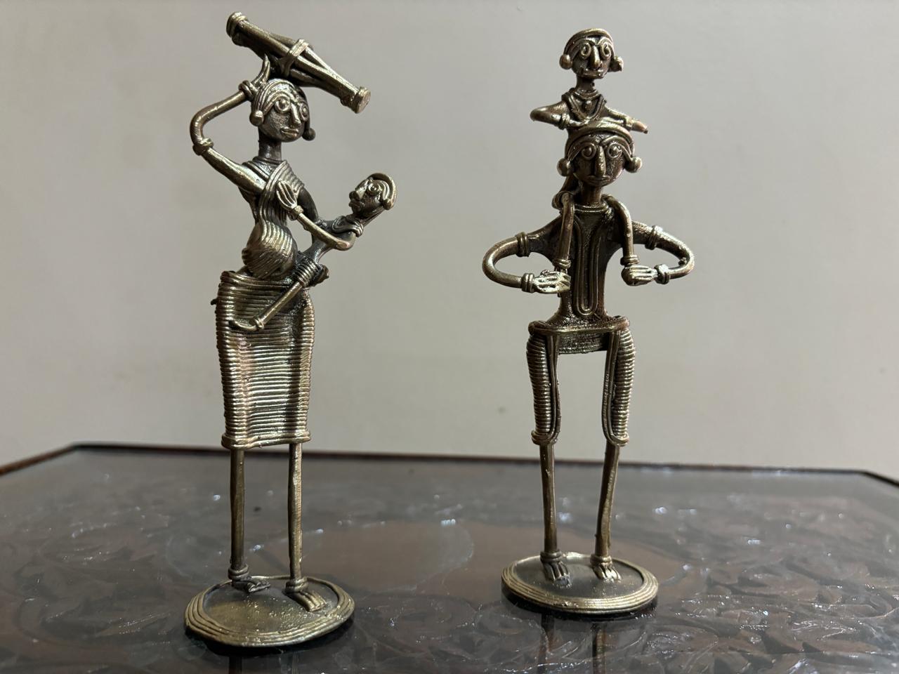 Bengal Dokra Brass Family of Men Women & 2 Children