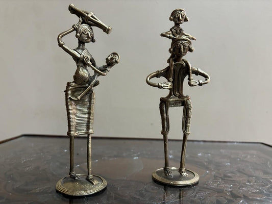Bengal Dokra Brass Family of Men Women & 2 Children