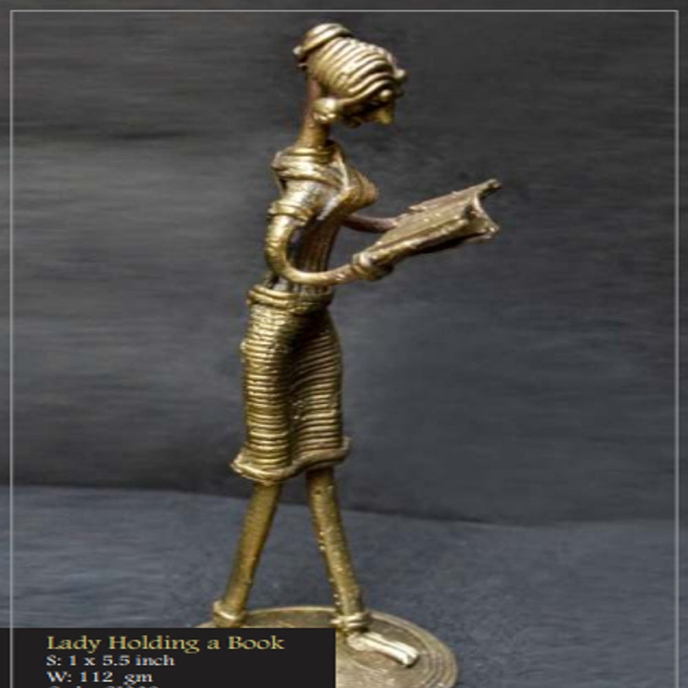 Bengal Dokra Lady Holding A Book