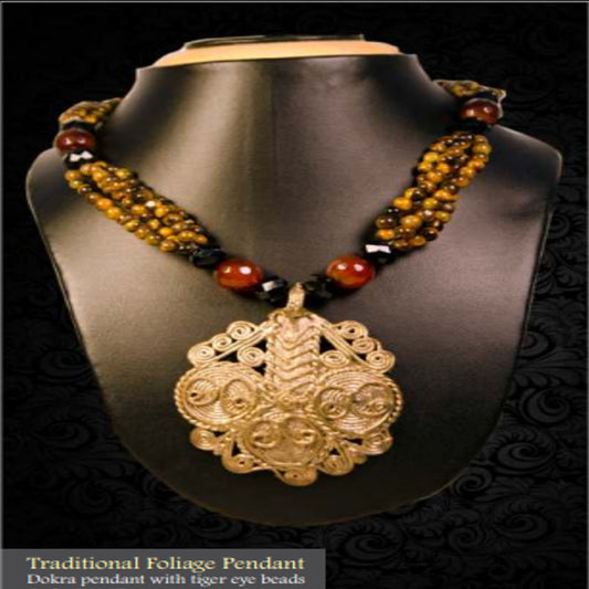 Bengal Dokra Traditional Foliage Pendant