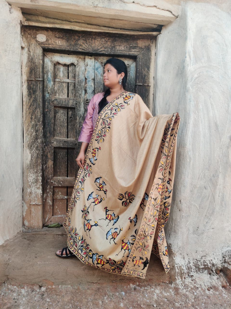 Bhagalpuri Silk Khovar Dupatta Style 5