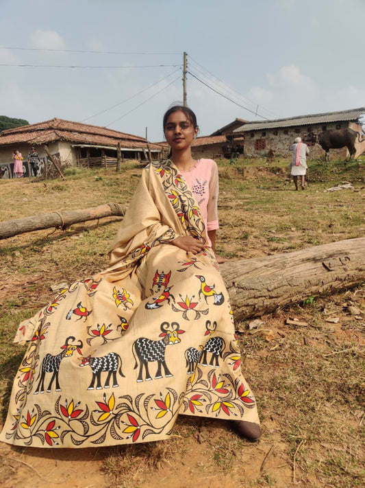 Bhagalpuri Silk Khovar Dupatta Style 6